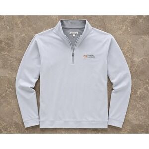 Peter Millar Crown Sport Mens XL Performance Quarter Zip Pullover Gray ME0EK40